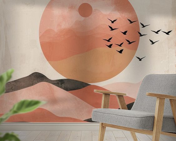 Voorbeeld van het werk in een kamer