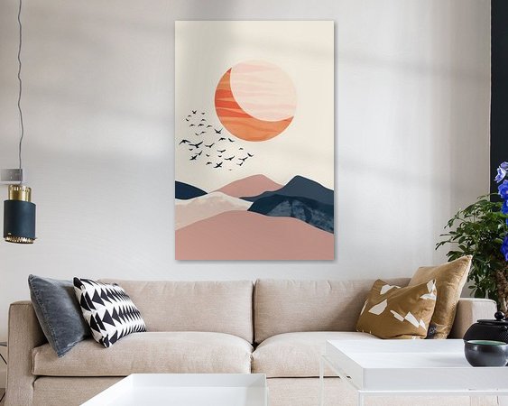 Voorbeeld van het werk in een kamer