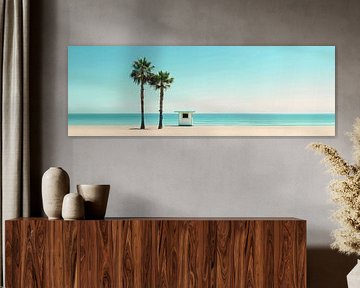 Tropisch strand met palmbomen van Poster Art Shop