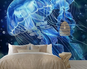 Onderwaterwereld met kwallen van Poster Art Shop
