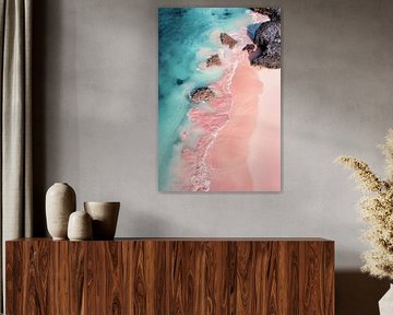 Plage de sable rose sur Poster Art Shop