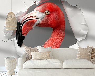 Flamingo from the wall by TheXclusive Art