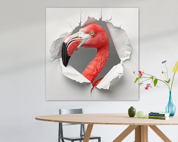 Flamingo uit de muur van TheXclusive Art