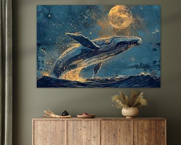 Walvis - Kosmische sprong van Poster Art Shop