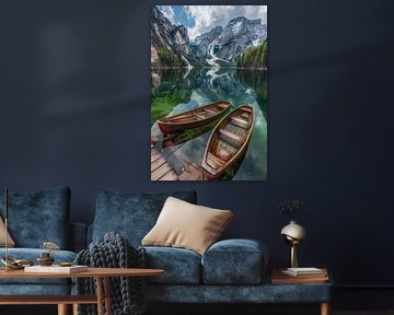 Lac de montagne dans les Dolomites sur Poster Art Shop