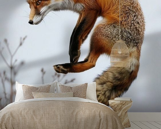 Voorbeeld van het werk in een kamer