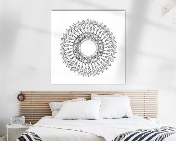 Voorbeeld van het werk in een kamer