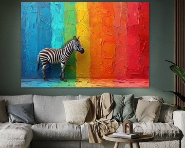 Regenboog Zebra van Eva Lee