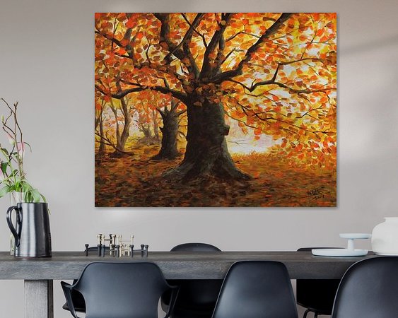 Voorbeeld van het werk in een kamer