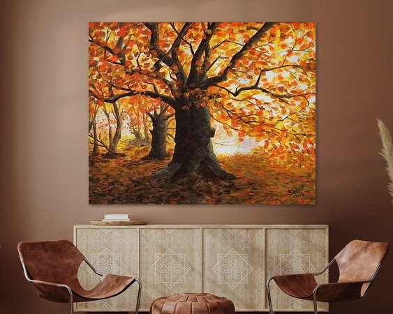 Voorbeeld van het werk in een kamer