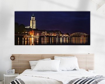 Deventer at Night, skyline with IJssel (panorama) by Jan Haitsma
