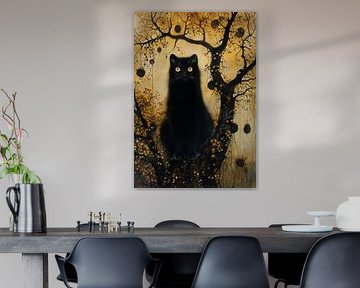 Schwarze Katze auf dem Baum von TheXclusive Art