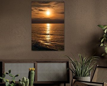 Sunset on the beach of the Baltic Sea, romantic by Martin Köbsch