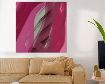 Abstracte kunst in neon- en pastelkleuren. Paars en roze van Dina Dankers