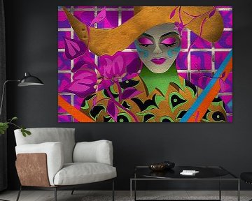 Popart Porträts-Kopfbedeckung