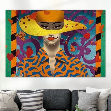 Popart Porträts-Kopfbedeckung