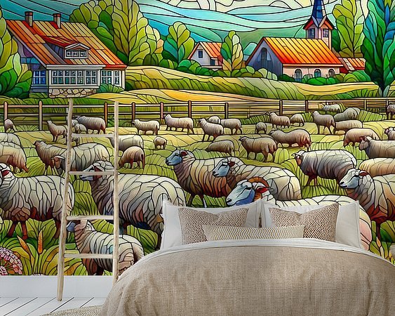 Voorbeeld van het werk in een kamer