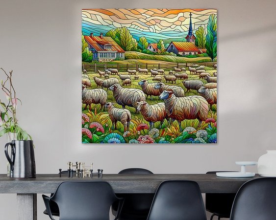 Voorbeeld van het werk in een kamer