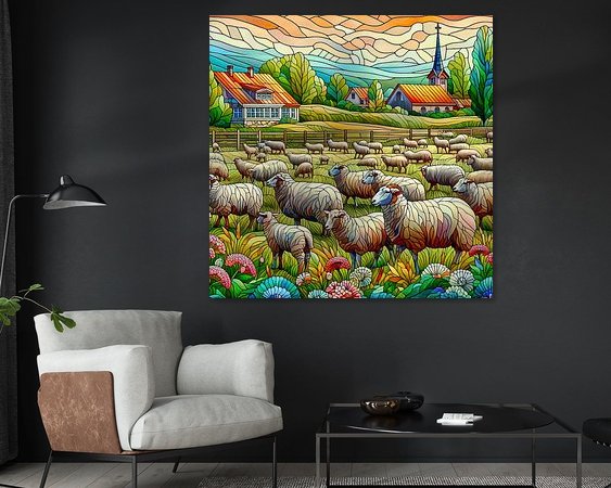 Voorbeeld van het werk in een kamer