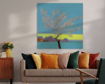 Landschap met boom in van Gogh-stijl_vierkant van Ton Kuijpers