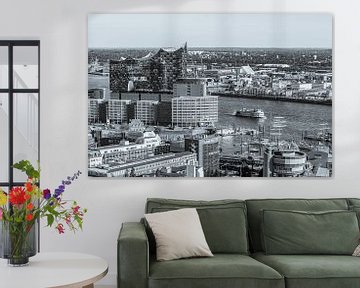 Hamburg harbour with the Elbphilharmonie concert hall in Hamburg by Werner Dieterich