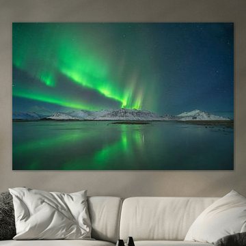 The Northern Lights in wintry Iceland