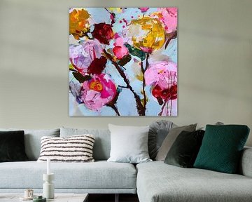 Expressive Flowers: A Dance of Colors and Shapes van Color Square