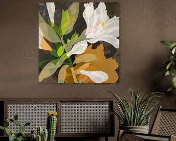 Colourful Flowers in Abstract Composition by Color Square