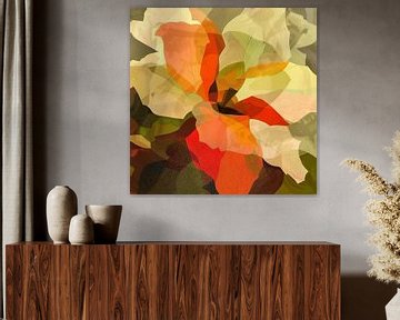 Warme Bloemenpracht: Abstracte Kleurenharmonie van Color Square