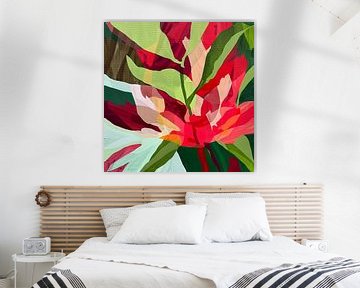 Energieke Bloemen: Abstracte Kleurenexplosie van Color Square
