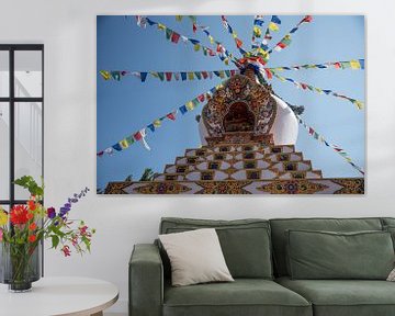 Stoepa met gebedsvlaggetjes Tibet | Reisfotografie