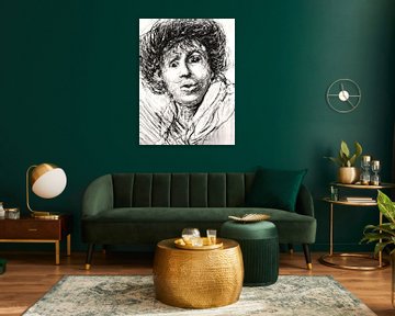 Verbaasd!!! Handgetekend. Geïnspireerd door Rembrandt . van Ineke de Rijk