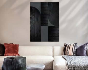 TW Living - Abstract  art HANNA - black wood van TW living