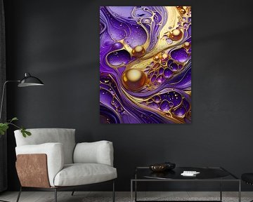 Gold and purple with pattern by Mustafa Kurnaz