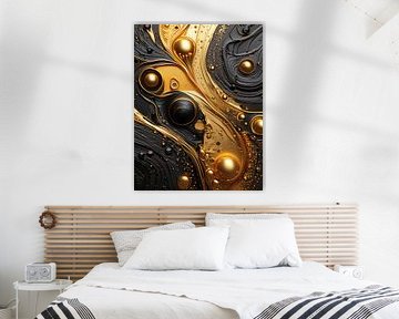 Gold and black with pattern by Mustafa Kurnaz