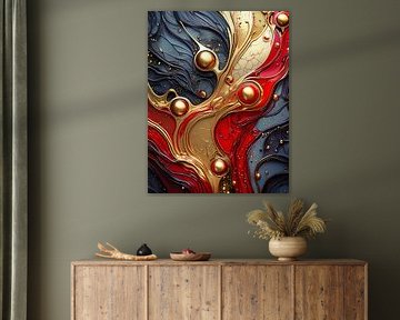 Gold red and black with pattern