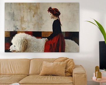 Een meisje en haar hond van Heike Hultsch