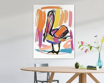 Schilderij Kleurrijke Vogel | Hippe Vogel Op Canvas van ARTEO Schilderijen