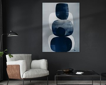 Indigo, modern en abstract van Carla Van Iersel