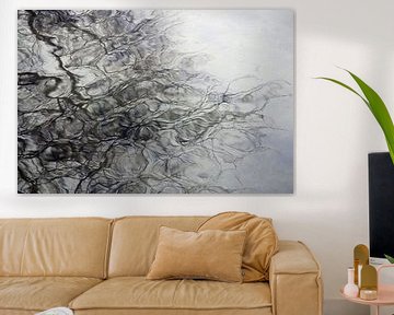 Water beweging zwart-wit