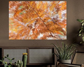 Natur in abstrakten Blöcken (Abstrakte Bearbeitung eines Fotos von verfaulten Farnblättern) von Birgitte Bergman