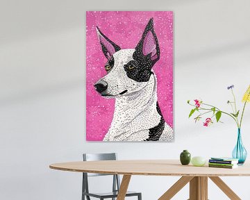 Moderne kleurrijke hond in popart-stijl van De Muurdecoratie