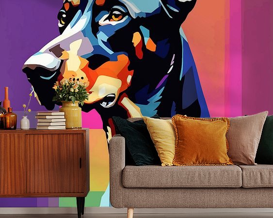 Voorbeeld van het werk in een kamer