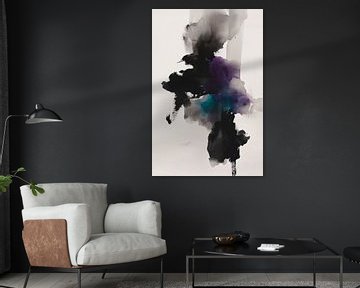 Abstracte bloem in donkere kleuren van Art & Soul Creations