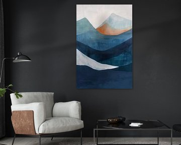 Abstract schilderij van serene bergen van Art & Soul Creations
