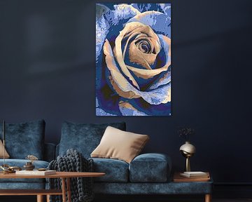 Abstracte digitale kunst van een roos van Art & Soul Creations
