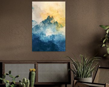 Peinture abstraite à l'aquarelle de montagnes sur Art & Soul Creations