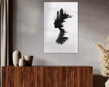 Zwart-wit silhouet met inktvlekken van Art & Soul Creations