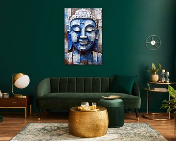 Moderne abstracte boeddha schilderij met kleuren van Art & Soul Creations