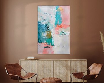 Abstract schilderij met dynamische kleuren van Art & Soul Creations